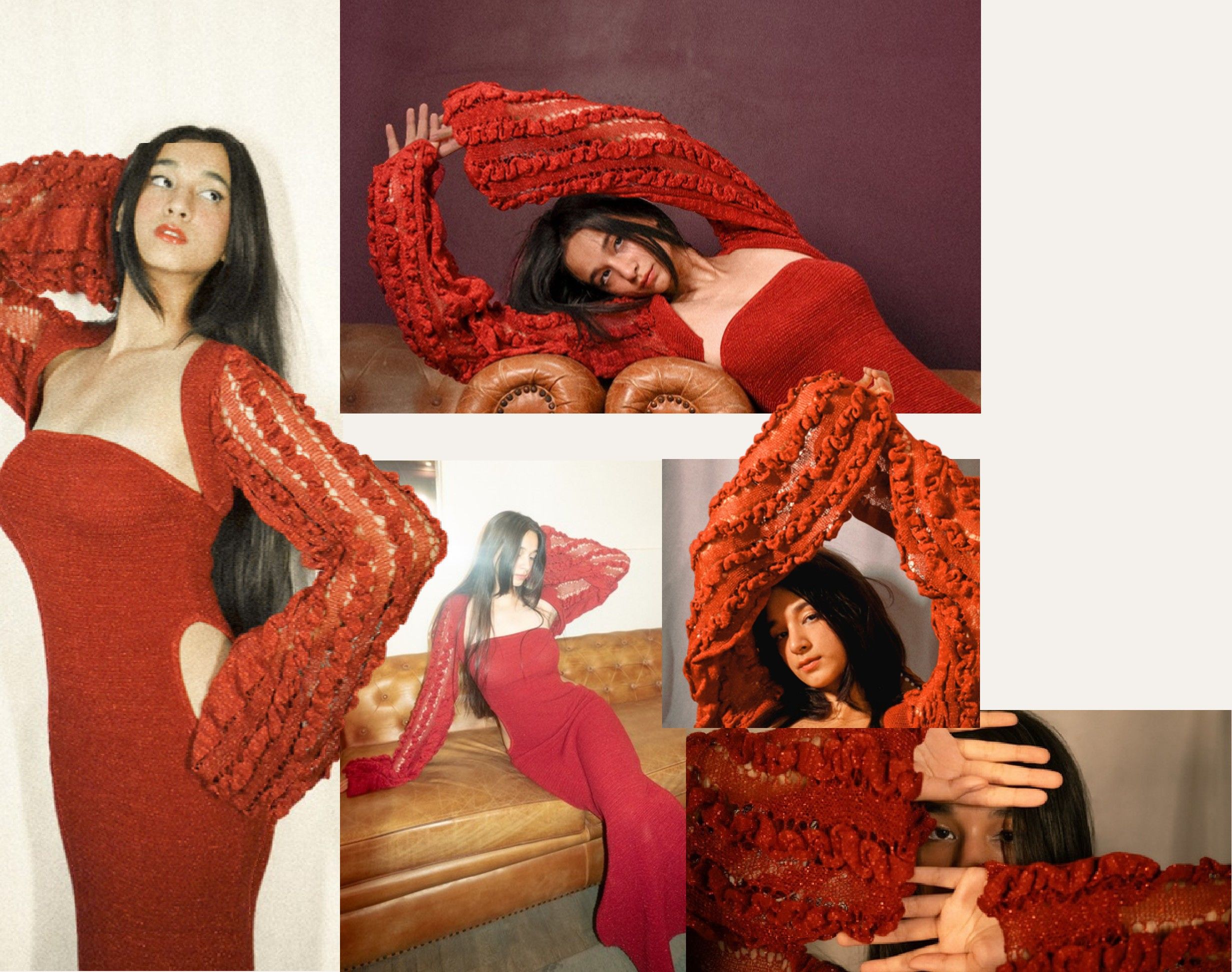 Seraph, Strapless bodycon dress and bolero set: collage