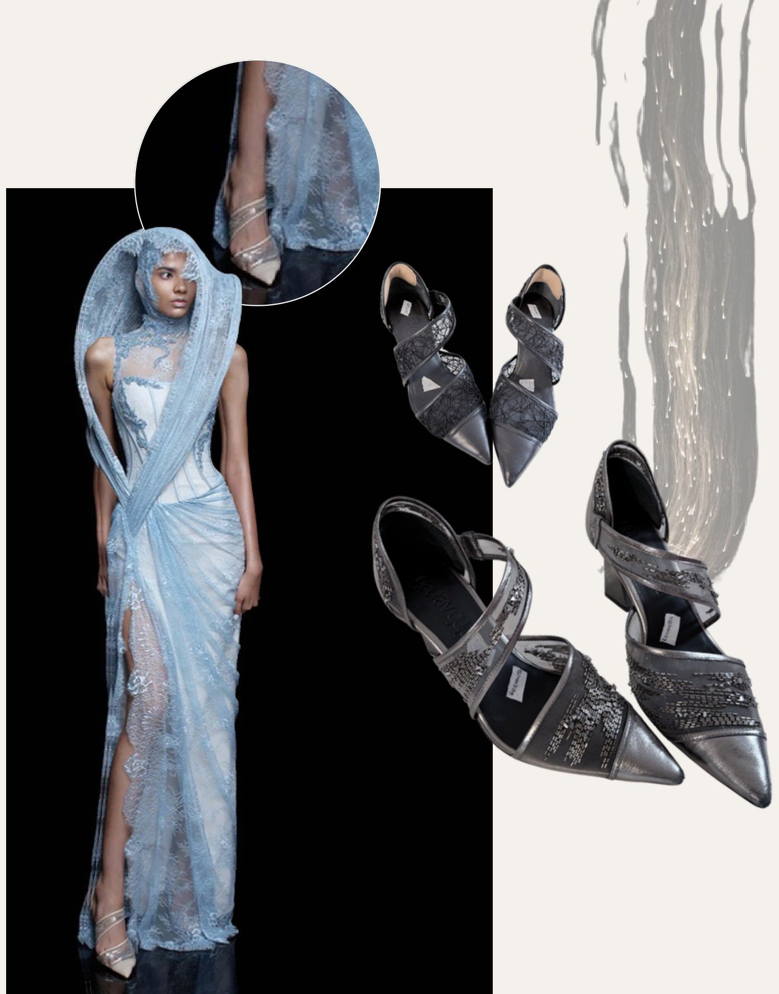 Shoe 2, Block pump heel: collage