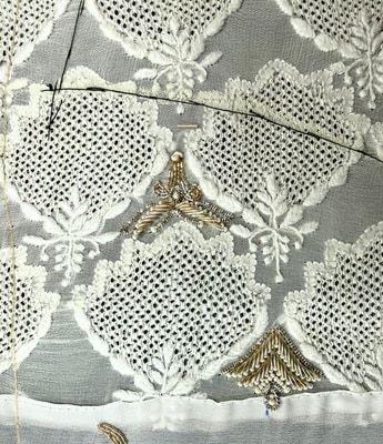 Metallic thread embroidery