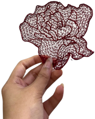 After wash: a carnation of thread alone