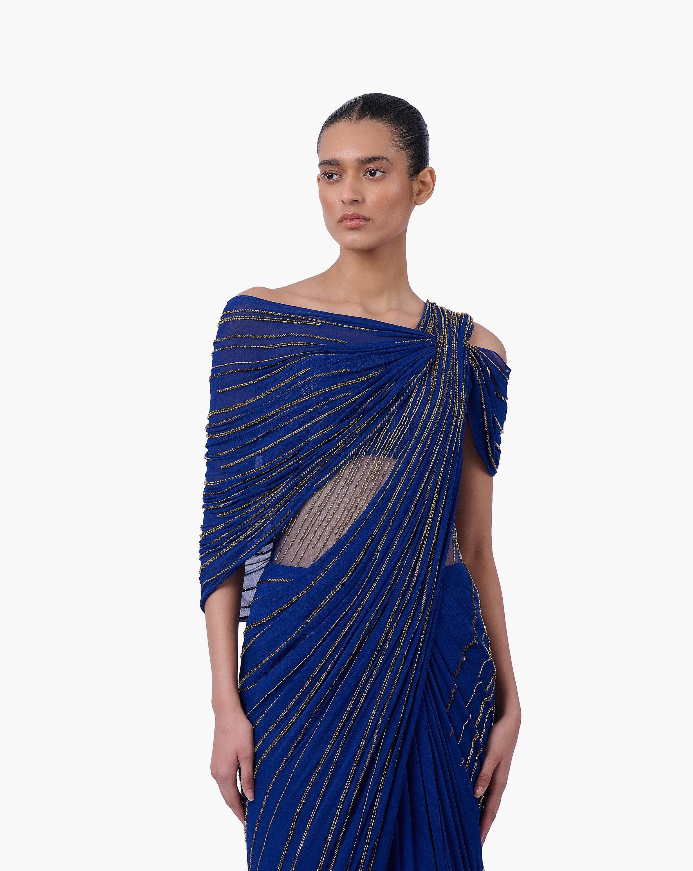 The Pleated Drape Saree Gown