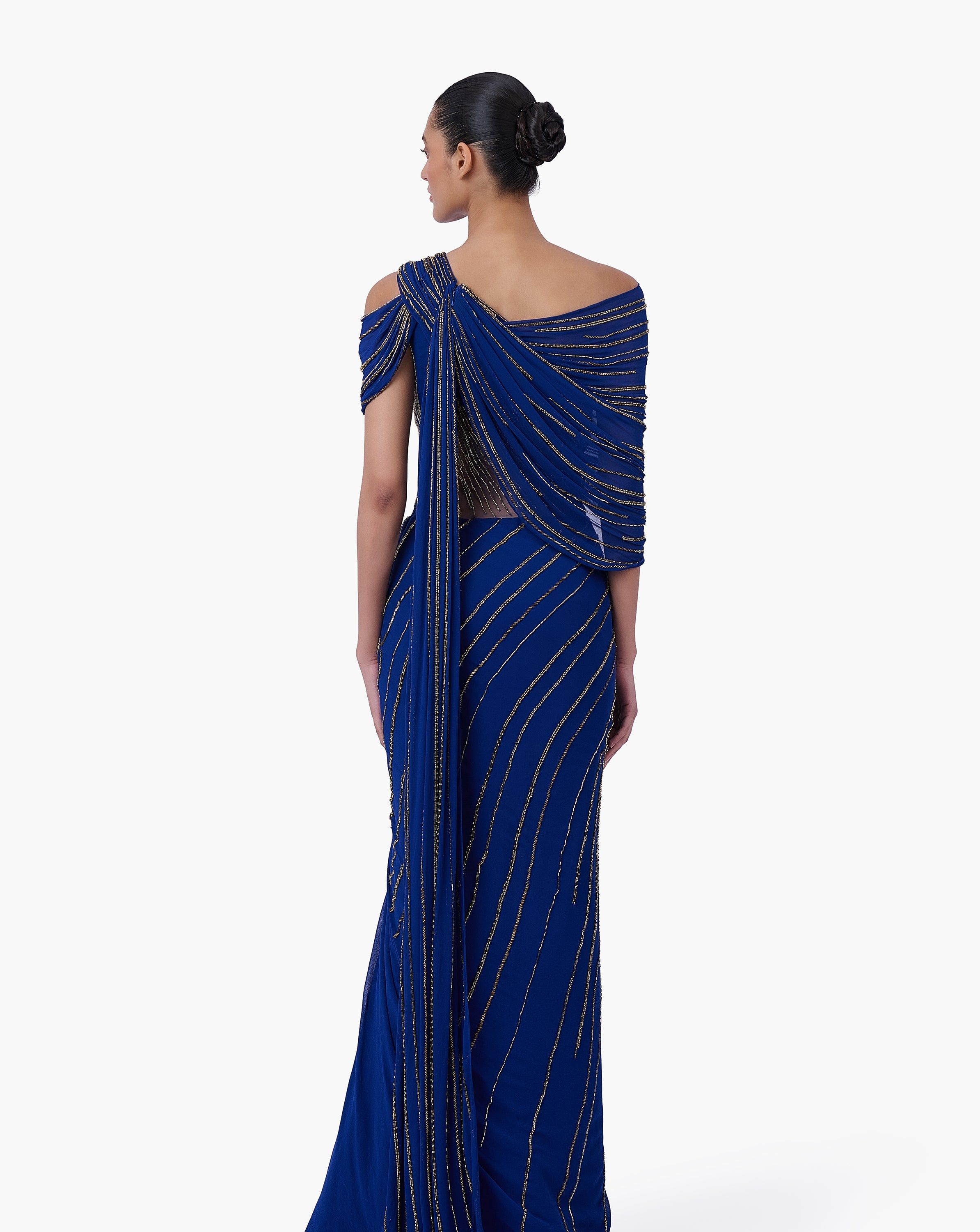 The Pleated Drape Saree Gown