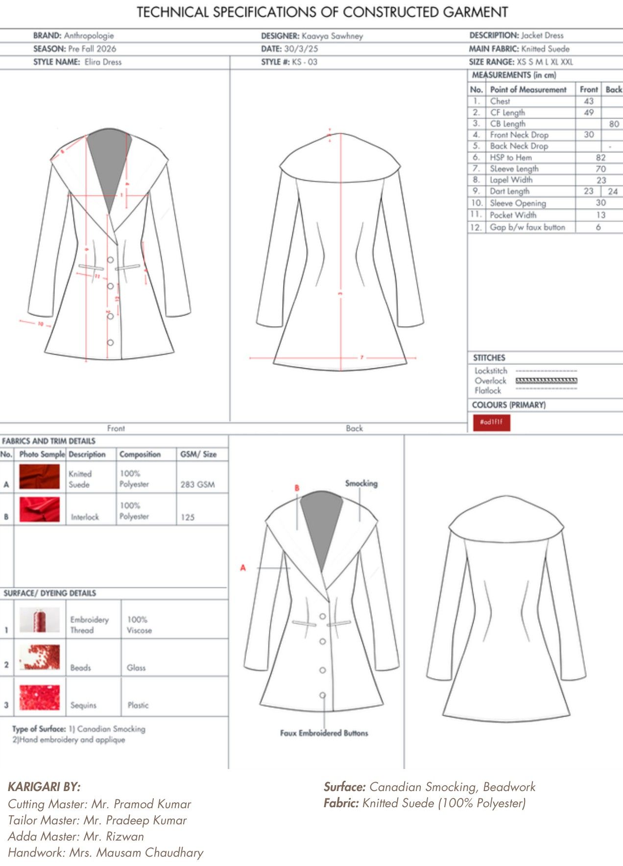 Elira technical specification, sheet 1